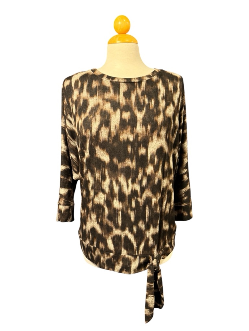 Simply Vera Vera Wang Black and Cream Animal-Print Top